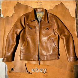 Men's Vintage Leather Jacket, Brown Distressed Leather Jacket-Fashionable