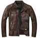 Men's Vintage Slim Fit Motorcycle Distressed Brown Biker Real Leather Jacket