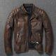 Men's Vintage Slim Fit Motorcycle Distressed Brown Biker Real Leather Jacket