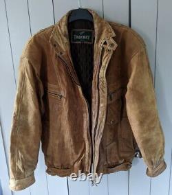 Men's Vintage Trekway London Authentic Distressed Leather Biker Jacket