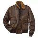 Mens Aviator Navy G-1 Flight Jacket Distressed Brown Bomber Real Leather Jacket