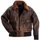 Mens Aviator Navy G-1 Flight Jacket Real Distressed Brown Leather Bomber Jacket