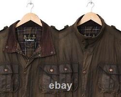 Mens BARBOUR Trooper Wax Jacket Waxed Coat Field Motorcycle Distressed Size L