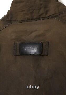 Mens BARBOUR Trooper Wax Jacket Waxed Coat Field Motorcycle Distressed Size L