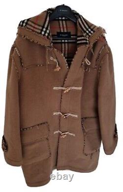 Mens BURBERRY distressed wool duffle coat/jacket Size 50REG/XL. RRP £1,395