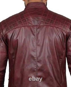 Mens Brown Distressed Motorcycle Leather Jacket
