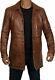 Mens Brown Leather Jacket/coat- Natural Distressed Leather Coat For Men