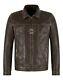 Mens Classic Vintage Jacket Brown Pre-distressed Real Leather Biker Jacket 5462