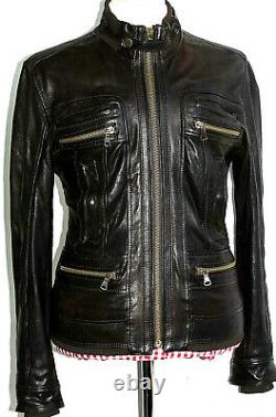 Mens D&g Dolce & Gabbana Leather Distressed Safari Bomber Biker Jacket Coat 42r