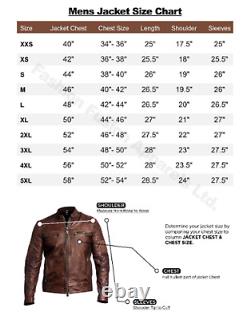 Mens Distressed A-2 G-1 Brown Bomber Motorcycle Style Leather Biker Jacket