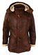 Mens Duffle Hooded Distressed Brown Winter Wear Trench Genuine Leather Overcoat