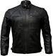 Mens Genuine Leather Biker Jacket Black Vintage Brown Distressed Lambskin Moto