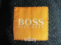 Mens Hugo Boss 100% Leather Distressed Look Brown Bomber Aviator Jacket Coat 44r
