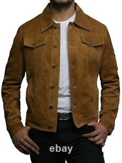 Mens Leather Jacket Real Motorbike Real Suede Leather Jacket For Men Distress