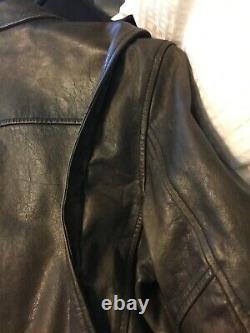 Mens Polo Ralph Lauren Moto Brown Distressed Leather Jacket M