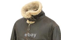 Mens Real Aviator Leather Sheepskin Flying Jacket RAF Bomber Pilot Zip Coat