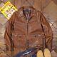 Mens Retro American Casual Jacket Vintage Style Horsehide Distressed Leather