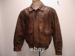 Mens S Wilsons Distressed Brown Leather Jacket A-2 Style Flight Bomber Insulated