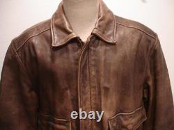 Mens S Wilsons Distressed Brown Leather Jacket A-2 Style Flight Bomber Insulated