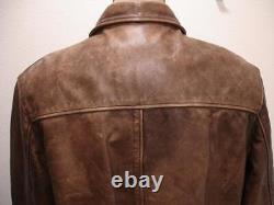 Mens S Wilsons Distressed Brown Leather Jacket A-2 Style Flight Bomber Insulated