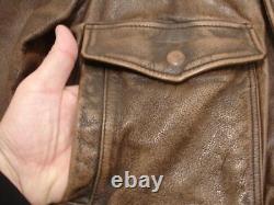 Mens S Wilsons Distressed Brown Leather Jacket A-2 Style Flight Bomber Insulated