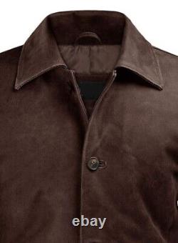 Mens Supernatural Dean Winchester Distressed Brown Genuine Leather Coat Jacket