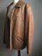 Mens Vintage Leather Jacket Distressed Medium 44 46 Tan Guise Highwayman Heavy
