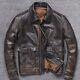 Mens Vintage A2 Bomber Air Force Style Distressed Brown Real Leather Jacket