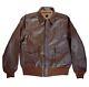 Mens Vintage A2 Bomber Air Force Style Distressed Brown Real Leather Jacket