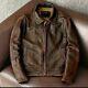 Mens Vintage Cafe Racer Distressed Brown Genuine Cowhide Leather Jacket