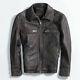 Mens Vintage Classic Distressed Terminator Brando Motorcycle Real Leather Jacket