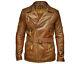 Mens Vintage Style Distressed Brown Leather Coat, Best Leather Coat For Men's