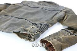 Mens vintage harley davidson leather jacket M brown BILLINGS distressed zip bar