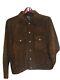 New Men's Ralph Lauren Polo Brown Distressed Suede Leather Trucker Jacket Size M