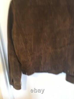 NEW Men's Ralph Lauren Polo Brown Distressed Suede Leather Trucker Jacket size M