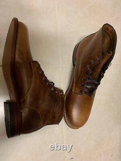 NEW Wolverine 1000 Mile Antique Cognac Brown Leather Boots US Mens 11D(W40580)