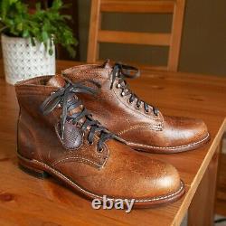NEW Wolverine 1000 Mile Antique Cognac Brown Leather Boots US Mens 9D(W40580)