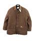 Nos Vtg 90s Carhartt Distressed Leather Collar Lined Chore Barn Jacket Mens L