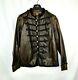 Nwt New Rrl Ralph Lauren Leather Distressed Military Black/brown Jacket Men's L