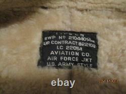 Naturally distressed Leather Vintage Sheepskin Shearling B-3 Pilot Flying Jacket