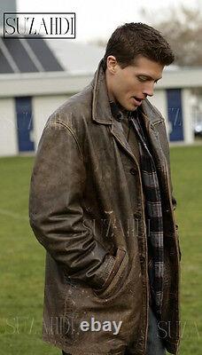 New Dean Winchester Jensen Ackles inspired Distressed Brown Cow Leather Jacket