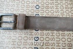 New Hugo Boss mens distressed brown Buffalo leather jeans trousers belt M 32 85