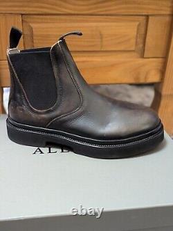 New Men's AllSaints Dark Brown Distressed Leather Chunky Chelsea Boots Size 9 43