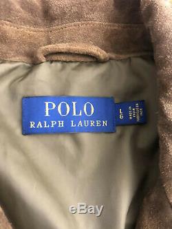 New Polo Ralph Lauren Large Brown Distressed Leather Jacket VTG RRL Biker Moto
