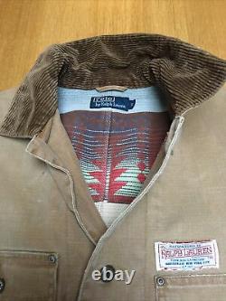 New Ralph Lauren RRL Mens S-M 44in Indian Aztec Distressed American Chore Jacket
