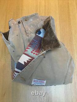 New Ralph Lauren RRL Mens S-M 44in Indian Aztec Distressed American Chore Jacket