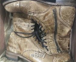Nib Mens Bed Stu Combat Boots Distressed Hendrix/tan Msrp $325