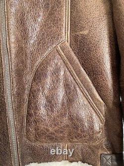 Oliver Sweeney Dunbittern Brown Shearling Lined Leather Jacket XL RRP £899 New