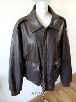 Orvis Vintage Leather Jacket Brown Mens XL Fly Fishing Distressed Lined Extra L