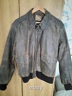 Outstanding Patina Distressed Vintage Banana Republic A2 Leather Jacket. L/XL
